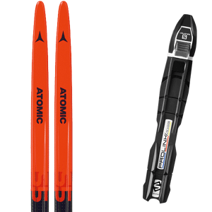 Pack ski de fond skating Atomic Redster S5 Junior 24 + Fixations Enfant Rouge / Noir taille 126 2024 Noir / Blanc / Bleu 91 Enfant - Publicité