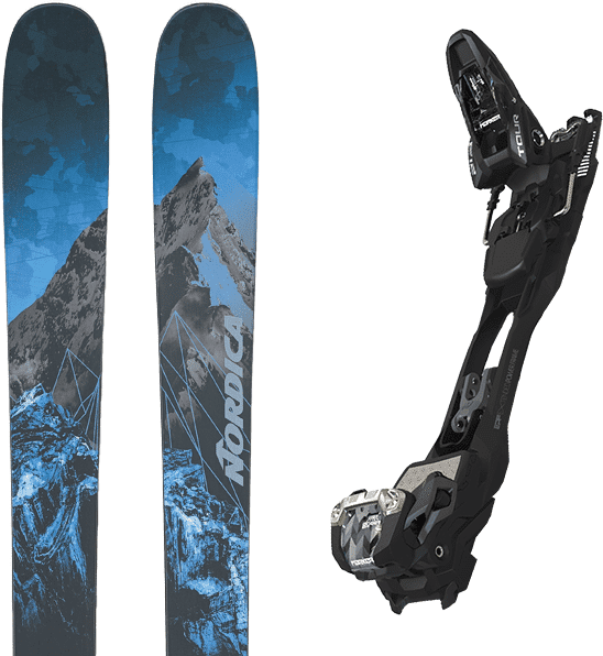 Pack ski freerando Nordica Enforcer 104 Free Blue/blk 24 + Fixations Homme Bleu / Noir taille 179 2024 Noir / Orange 174 Homme