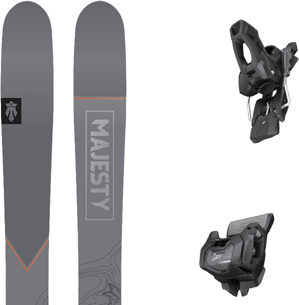 Pack ski freeride Majesty Havoc 100 Ti 24 + Fixations Homme Orange / Gris / Noir taille 188 2024 Noir / Blanc 173 Homme