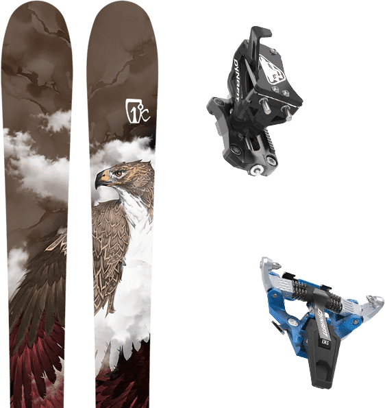 Pack ski freerando Icelantic Nomad 95 24 + Fixations Homme Marron / Noir / Blanc taille 176 2024 Blanc / Noir / Gris 171 Homme