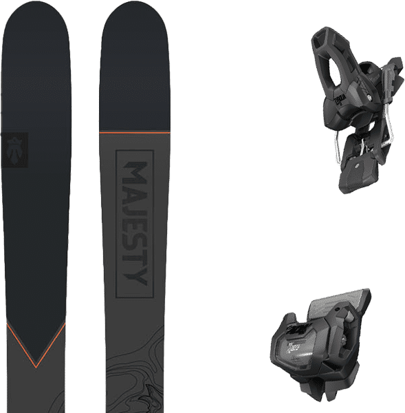 Pack ski freeride Majesty Havoc 100 Carbon 24 + Fixations Homme Noir / Orange / Rouge taille 188 2024 Noir / Orange / Rouge 170 Homme