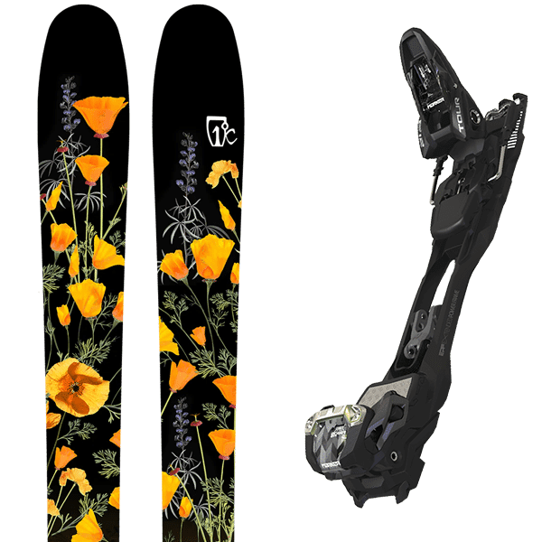 Pack ski freerando Icelantic Nia Pro 105 24 + Fixations Femme Orange / Noir / Jaune taille 169 2024 Blanc / Bleu / Noir 187 Homme