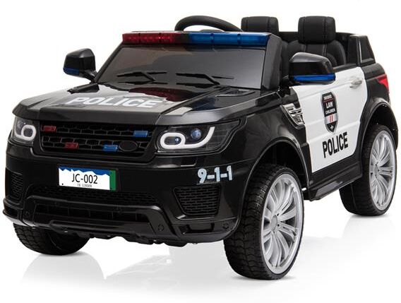 LEADZM JC002 Kids Police Ride On Car Black