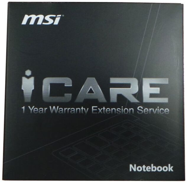 MSI Notebook iCARE 1 Year Warranty Extension MSI Notebook iCARE 1 Year Warranty Extension