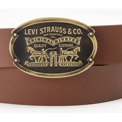 Levi's Ceinture Plaque Billy - Homme - Marron / Medium Brown - 85 - Publicité Levi's Ceinture Plaque Billy - Homme - Marron / Medium Brown - 85 - Publicité
