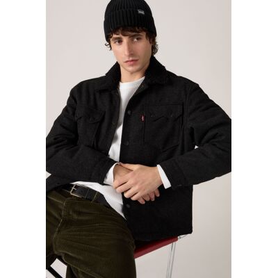Levi's Veste Trucker Western Laine À Carreaux - Homme - Gris / Grandpa Grey Plaid Grey - L - Publicité Levi's Veste Trucker Western Laine À Carreaux - Homme - Gris / Grandpa Grey Plaid Grey - L - Publicité
