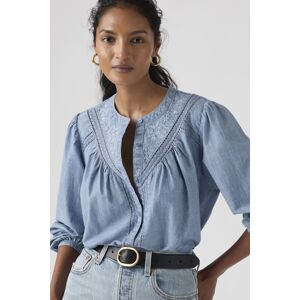 Levi's Blouse Manche Longue Cleo - Femme - Bleu / Faded Tide - M - Publicité Levi's Blouse Manche Longue Cleo - Femme - Bleu / Faded Tide - M - Publicité