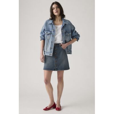 Levi's Jupe Boutonnée Devant Retro - Femme - Bleu / Eight Track Skirt - 24 - Publicité Levi's Jupe Boutonnée Devant Retro - Femme - Bleu / Eight Track Skirt - 24 - Publicité