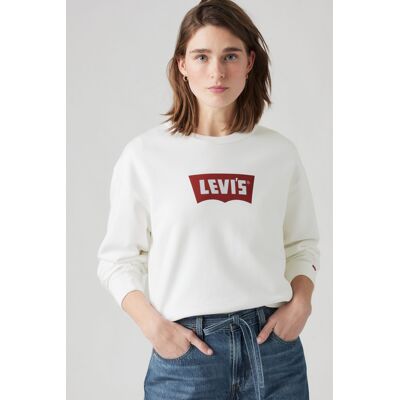 Levi's Sweat Shirt Graphique Col Rond Heritage Iconic - Femme - Blanc / Crew Vintage Bw W/Co White+ - XS - Publicité Levi's Sweat Shirt Graphique Col Rond Heritage Iconic - Femme - Blanc / Crew Vintage Bw W/Co White+ - XS - Publicité