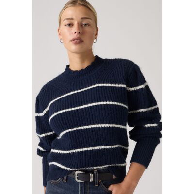 Levi's Thea Crewneck Sweater - Femme - Bleu / Eva Stripe Navy Blazer - S - Publicité Levi's Thea Crewneck Sweater - Femme - Bleu / Eva Stripe Navy Blazer - S - Publicité