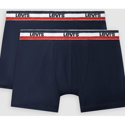 Levi's Repeat Logo Boxer Brief 2 Pack - Homme - Bleu / Navy - XL - Publicité Levi's Repeat Logo Boxer Brief 2 Pack - Homme - Bleu / Navy - XL - Publicité