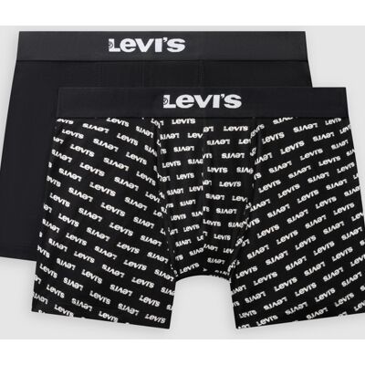 Levi's Logo Boxer Brief 2 Pack - Homme - Noir / Black - S - Publicité Levi's Logo Boxer Brief 2 Pack - Homme - Noir / Black - S - Publicité