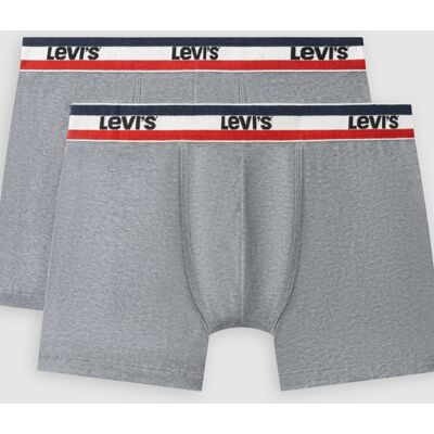 Levi's Repeat Logo Boxer Brief 2 Pack - Homme - Gris / Grey Melange - L - Publicité Levi's Repeat Logo Boxer Brief 2 Pack - Homme - Gris / Grey Melange - L - Publicité