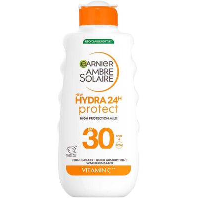 Garnier Ambre Solaire Hydra 24h Protect - Lait solaire - Publicité Garnier Ambre Solaire Hydra 24h Protect - Lait solaire - Publicité