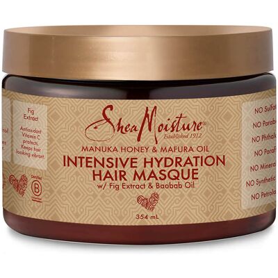 SheaMoisture Shea Moisture Masque Capillaire Hydratation Intense Miel de Manuka et Huile de Mafura 354 ml - Publicité SheaMoisture Shea Moisture Masque Capillaire Hydratation Intense Miel de Manuka et Huile de Mafura 354 ml - Publicité