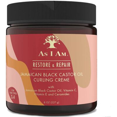 Crème Bouclante à l'Huile de Ricin Noir Jamaïcain - As I Am 227g - Publicité Crème Bouclante à l'Huile de Ricin Noir Jamaïcain - As I Am 227g - Publicité