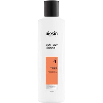 Nioxin Pro Clinical Système 4 Shampoo pour cuir chevelu et cheveux épais pour cheveux colorés ou secs et abîmés avec chute avancée - Shampoo - Publicité Nioxin Pro Clinical Système 4 Shampoo pour cuir chevelu et cheveux épais pour cheveux colorés ou secs et abîmés avec chute avancée - Shampoo - Publicité