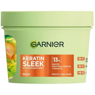 Garnier Keratin Sleek Mask 370ml - Publicité Garnier Keratin Sleek Mask 370ml - Publicité