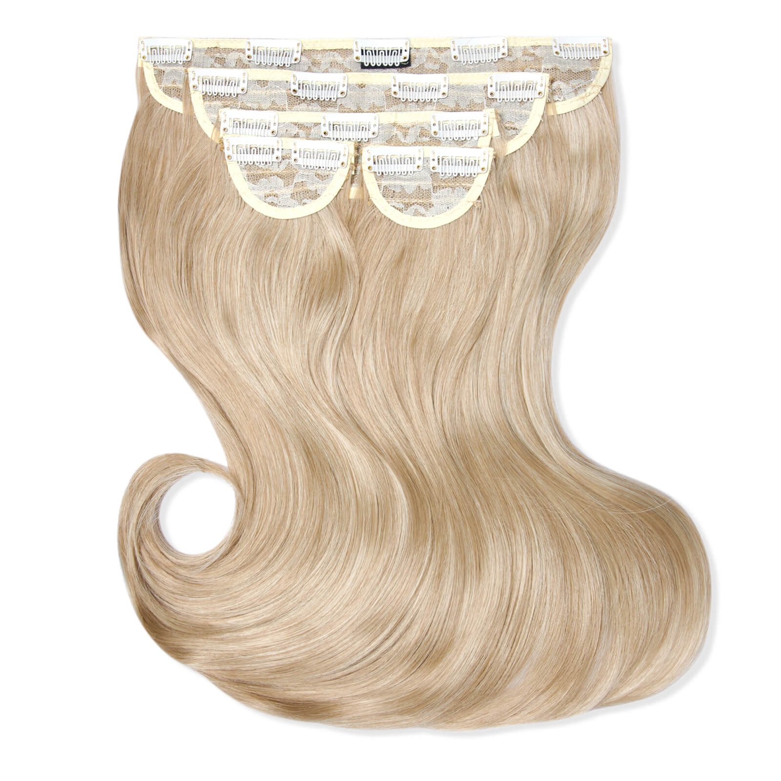 LullaBellz Super Thick 16 5 Piece Blow Dry Wavy Clip In Extensions (Various Shades) - California Blonde - Mellow Brown