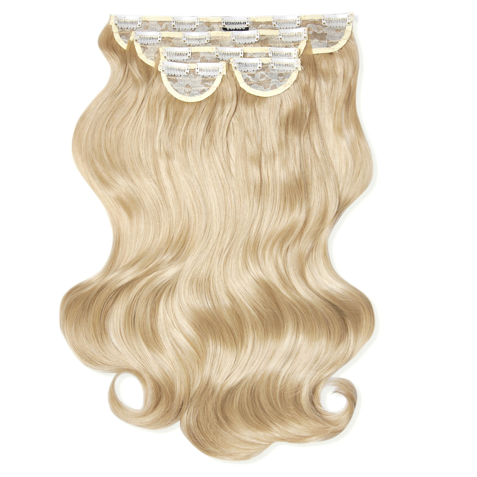 LullaBellz Super Thick 22 5 Piece Natural Wavy Clip In Extensions (Various Shades) - Light blonde - Bleach Blonde