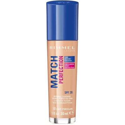 Rimmel London SPF 20 Match Perfection Fond de Teint 30 ml (Différentes teintes) - Light Porcelain - Publicité Rimmel London SPF 20 Match Perfection Fond de Teint 30 ml (Différentes teintes) - Light Porcelain - Publicité