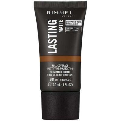 Rimmel London Fond de Teint Matifiant Longue Tenue 30 ml (Différentes teintes disponibles) - 601 Soft Chocolate - Publicité Rimmel London Fond de Teint Matifiant Longue Tenue 30 ml (Différentes teintes disponibles) - 601 Soft Chocolate - Publicité
