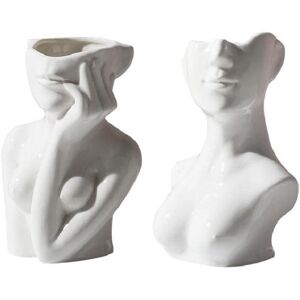 GIMOCOOL Vase de Fleurs pour Le Corps féminin, Vase de Corps féminin en céramique Humaine, Vases Sculpture en Céramique, vases d'art Boho en Forme de Femme Moderne Minimaliste, pour Le SalonParent02+03- - Publicité