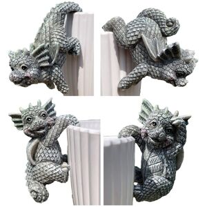 4 PCS Jardinière Pot Cintre Miniature Fée Jardin Décor Dragon Pot De Fleur Et Vase Hugger Creative 3D Artisanat Dragon Figurines Escalade Décoration Maison Bureau Bureau Ornements - Publicité