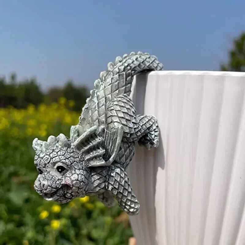 Porte-Pot De Jardinière L'inventaire,Jardinière Et Vase Décoratifs,Hugger Créatif,Artisanat 3d,Statue De Dragon,Décor Grimpant,4 Paquets - Type 1 Piece D #B