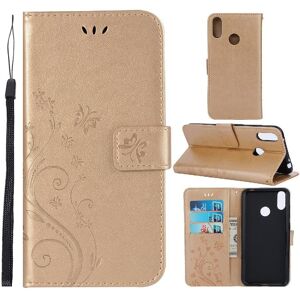 Filp Étui Pour Huawei Y7 Pro 2019 Titulaire De La Carte Fermeture Magnétique Cuir Pu Bicelle Sangle De Poignet - Doré - Publicité Filp Étui Pour Huawei Y7 Pro 2019 Titulaire De La Carte Fermeture Magnétique Cuir Pu Bicelle Sangle De Poignet - Doré - Publicité