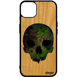 Coque iPhone 14+ Plus en bois silicone tete de mort militaire crane telephone camouflage etui housse 128 Go rigide graff biker - Publicité Coque iPhone 14+ Plus en bois silicone tete de mort militaire crane telephone camouflage etui housse 128 Go rigide graff biker - Publicité