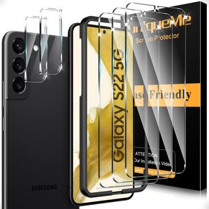 Aefj-5 Pièces Verre Trempé Pour Samsung S22 Protection, 3 Pièces