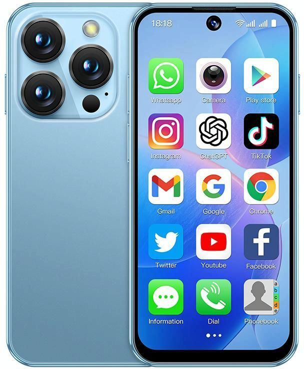 Smartphone Android 10 Quad Core Écran 3.88 Pouces Dual SIM 3G Bleu Bleu YONIS