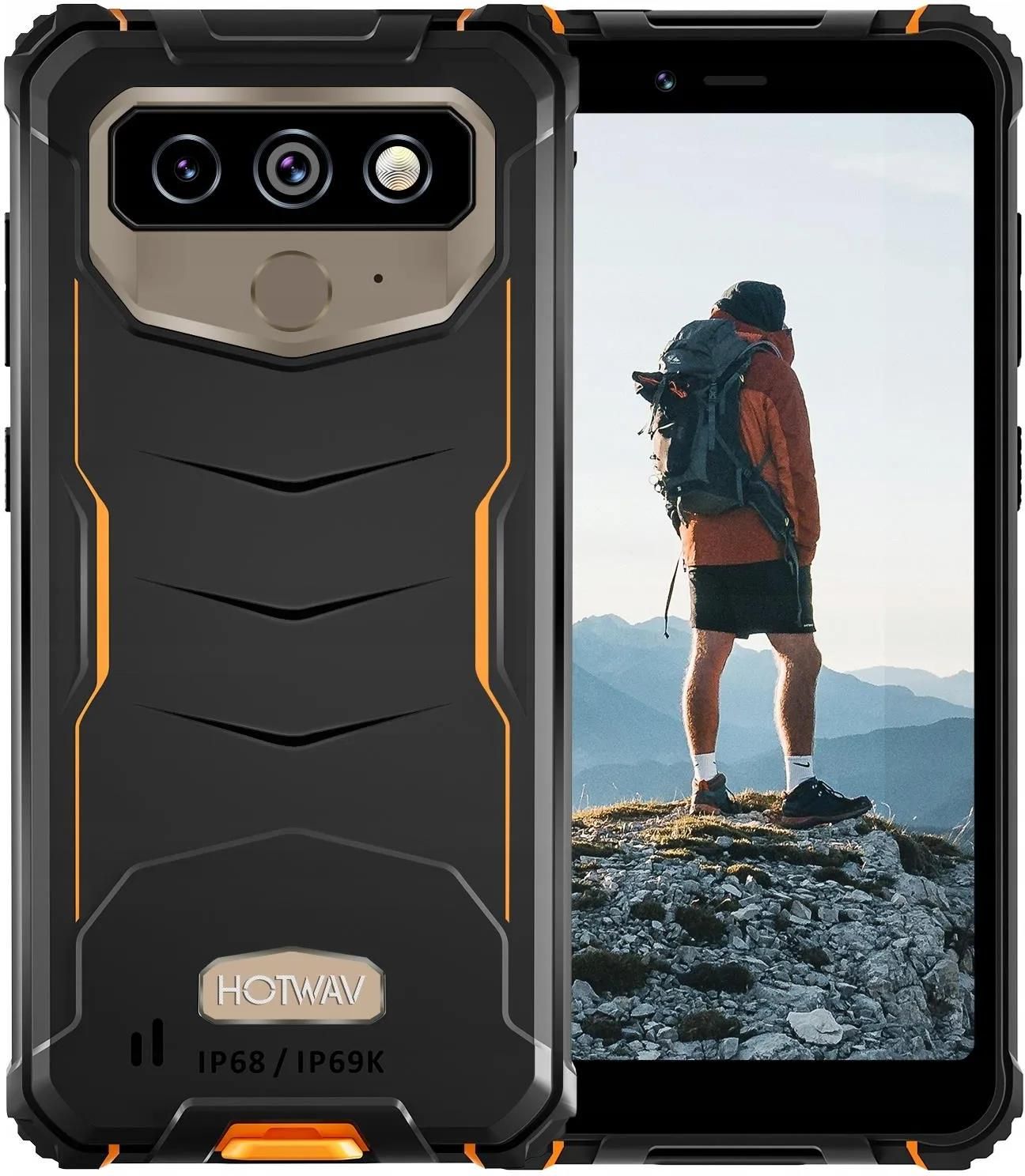 HOTWAV T5 Pro Smartphone Robuste 4Go+32Go 6.0¡± Camera 13MP Telephone Portable Incassable Android 12 7500mAh Dural SIM 4G Noir