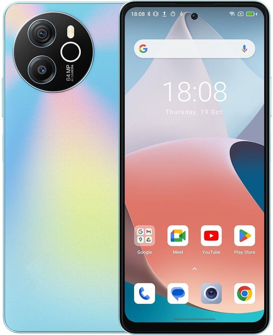 Smartphone 6.78 Pouces 8GB+256GB Android 13 64MP 4G NFC OTG 5000mAh Bleu YONIS