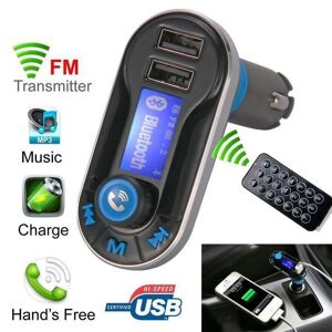 Argent Voiture Bluetooth Transmetteur FM MP3 Lecteur Parleur Sans Fil pour Téléphone Portable MA323 - Publicité