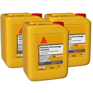 Sika Primaire - 3 x 5L - Transparent - Primaire d'adhérence pour supports difficiles - Publicité Sika Primaire - 3 x 5L - Transparent - Primaire d'adhérence pour supports difficiles - Publicité