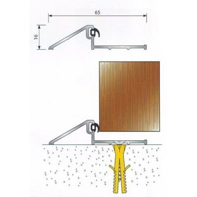 BILCOCQ - Seuil de porte-fenêtre bois avec joint - Longueur 0.99 m - Argent - Door threshold - Publicité BILCOCQ - Seuil de porte-fenêtre bois avec joint - Longueur 0.99 m - Argent - Door threshold - Publicité