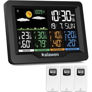SUBZONAL-Station météo avec 3 capteurs extérieurs, réveil numérique sans fil DCF, baromètre, moniteur de température et d'humidité, prévisions météorologiques pour la maison et le jardin - Publicité SUBZONAL-Station météo avec 3 capteurs extérieurs, réveil numérique sans fil DCF, baromètre, moniteur de température et d'humidité, prévisions météorologiques pour la maison et le jardin - Publicité