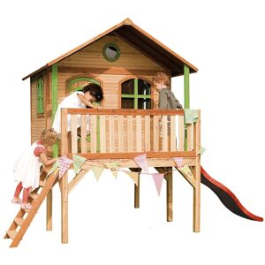 Maisonnette Enfant Avec Toboggan Rouge, Bois Fsc, Marron/Vert - Publicité Maisonnette Enfant Avec Toboggan Rouge, Bois Fsc, Marron/Vert - Publicité