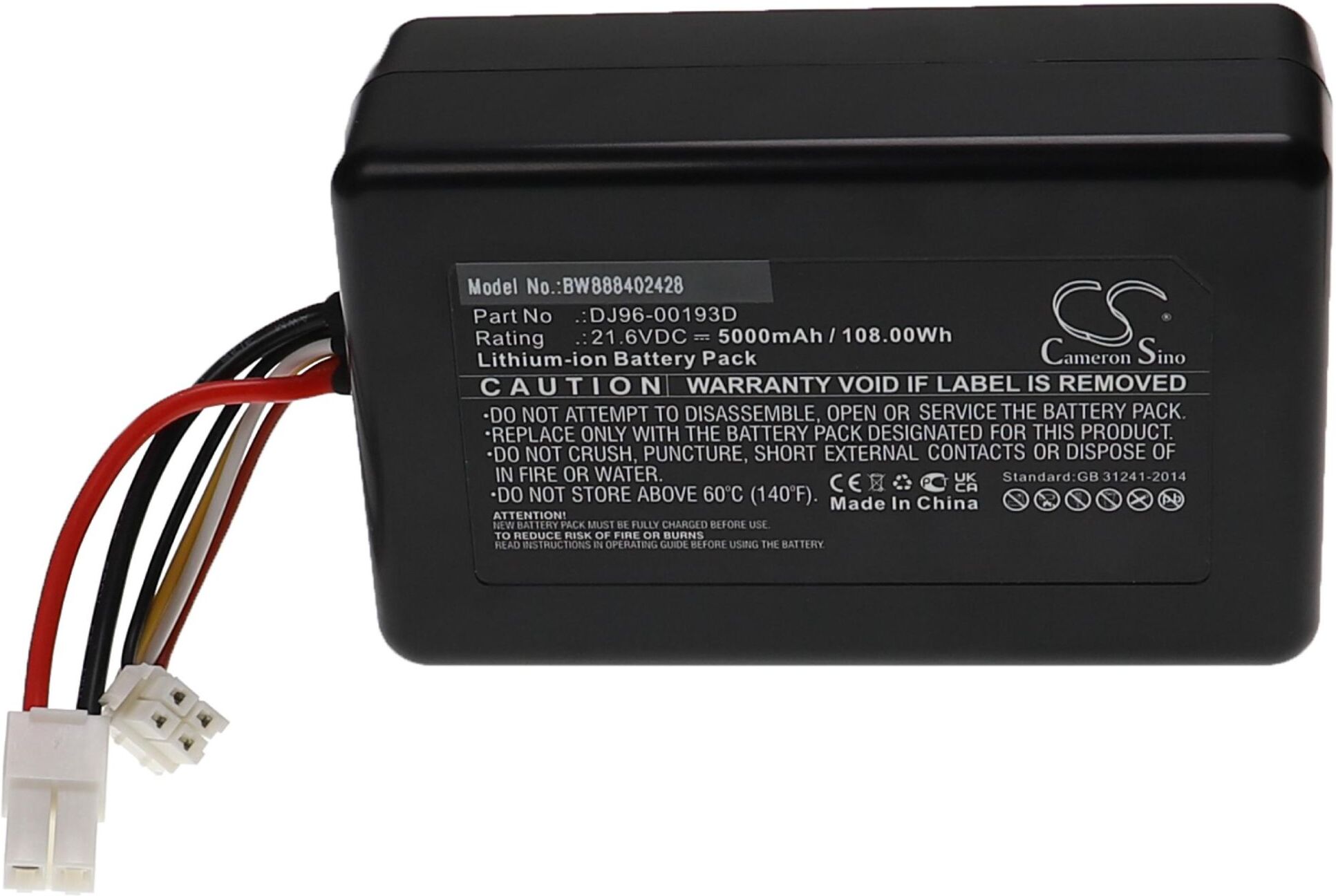 vhbw Batterie compatible avec Samsung Powerbot R9250, R9350, VR2AK9350WK/AA aspirateur, robot électroménager (5000mAh, 21,6V, Li-ion)