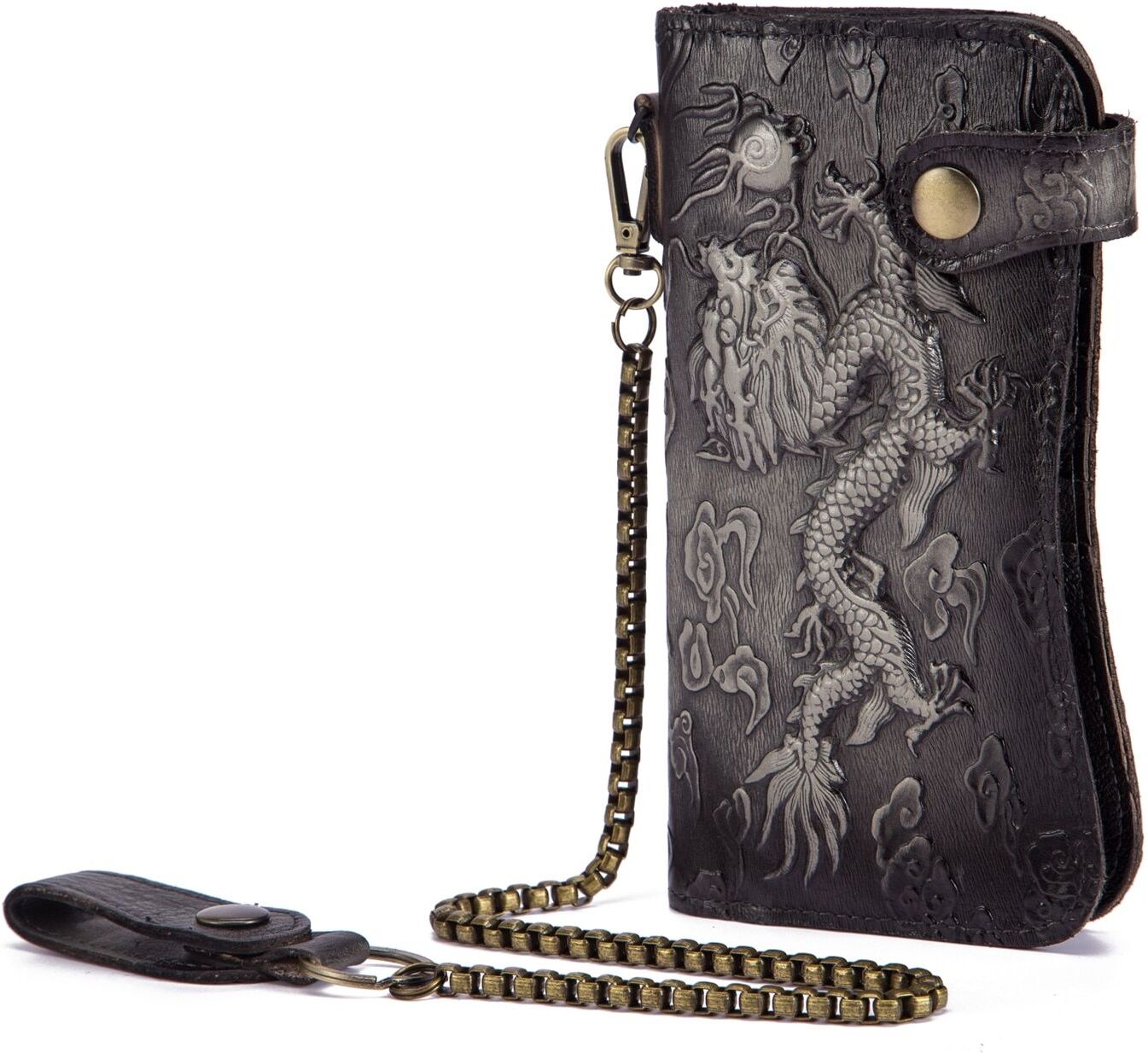 Black 2-Dragon -Sac À Main En Cuir Pour Hommes, Pochette De Qualité, Dargon, Tigre, Gaufrage, Mode, Livre De Contrôl