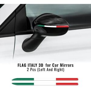 Rayures 3D pour Rétroviseurs - Drapeau Italien - Accessoires Voiture - Publicité Rayures 3D pour Rétroviseurs - Drapeau Italien - Accessoires Voiture - Publicité
