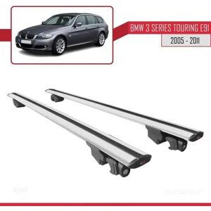 Barres De Toit - Bmw - 3 Series Touring (E91) - Aluminium - Gris - Verrouillable - Publicité Barres De Toit - Bmw - 3 Series Touring (E91) - Aluminium - Gris - Verrouillable - Publicité