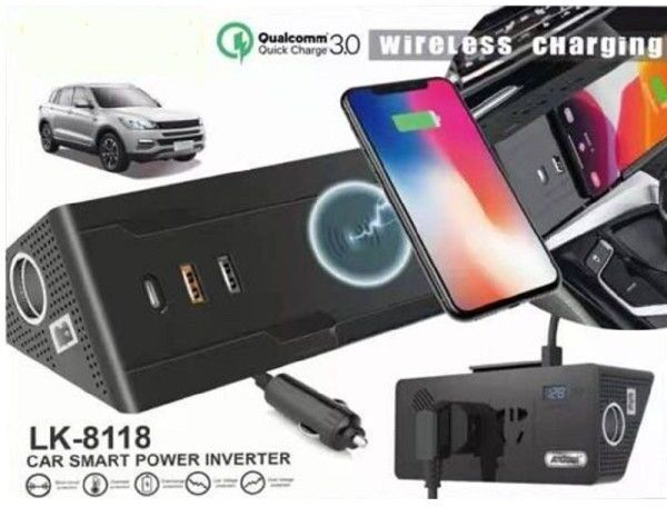 Trade Shop - Smart Power Car Inverter Wireless Mobile Phone Charger Lk-8118