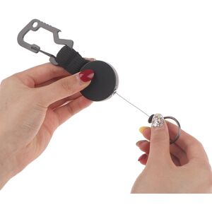 Porte-Clés Rétractable Noir-Bobine Porte-Badge Robuste Avec Clip Mousqueton Multi-Outils, Porte-Clés Avec Cordon En Fil D'Acier Jusqu'À 25 - Publicité Porte-Clés Rétractable Noir-Bobine Porte-Badge Robuste Avec Clip Mousqueton Multi-Outils, Porte-Clés Avec Cordon En Fil D'Acier Jusqu'À 25 - Publicité