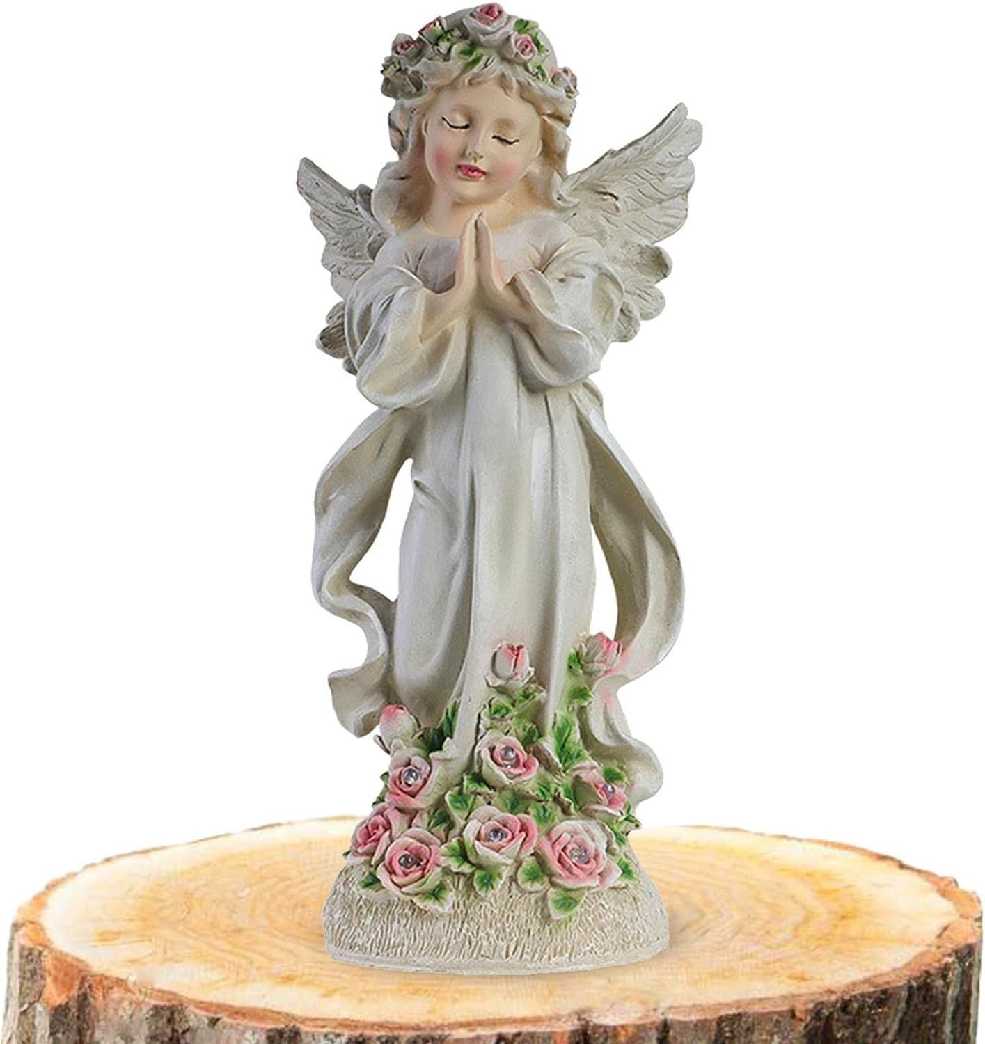 Statue d'ext¿¿rieur Garden Angels - Lumi¿¿res solaires de Jardin Pray Angle - Sculptures et Statues de Jardin de Patio ext¿¿rieur, d¿¿corations de Jardin solaires Figurines d'ornements de pelouse