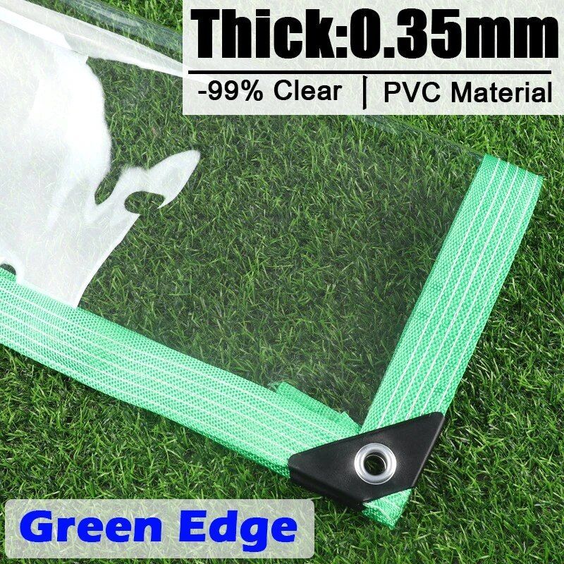 Bâche Transparente Pour L'extérieur,Rideau En Pvc,Pergola Résistant À La Pluie,Épaisseur 0.35mm - Type Green Edge-1.2x3m