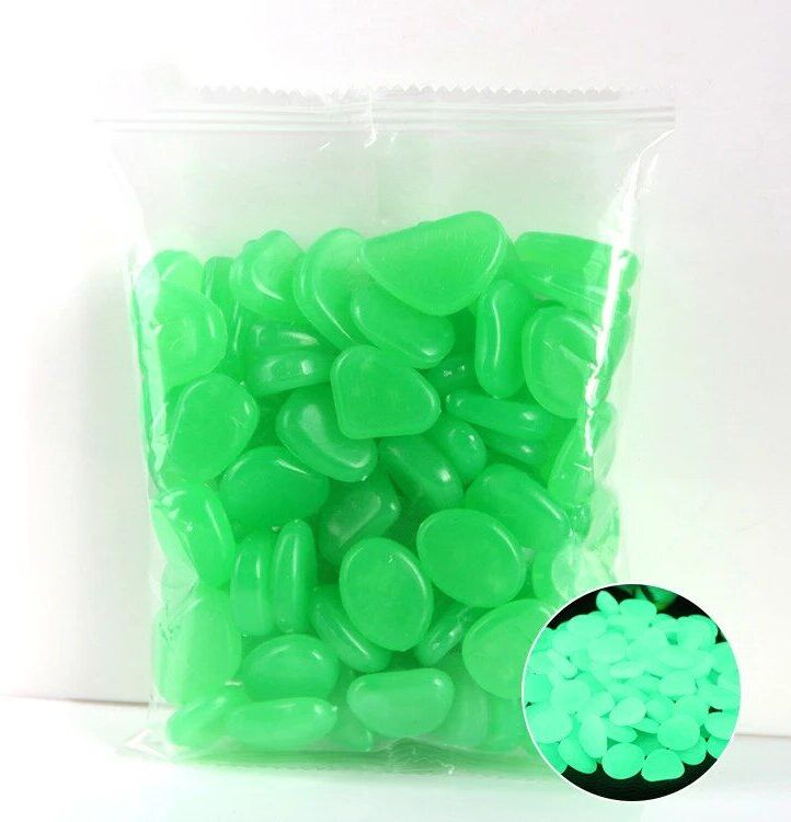 Galets Lumineux Pour Décoration De Jardin,Pierres Décoratives Sombres,Extérieur,Aquarium - Type Green-200 Pieces