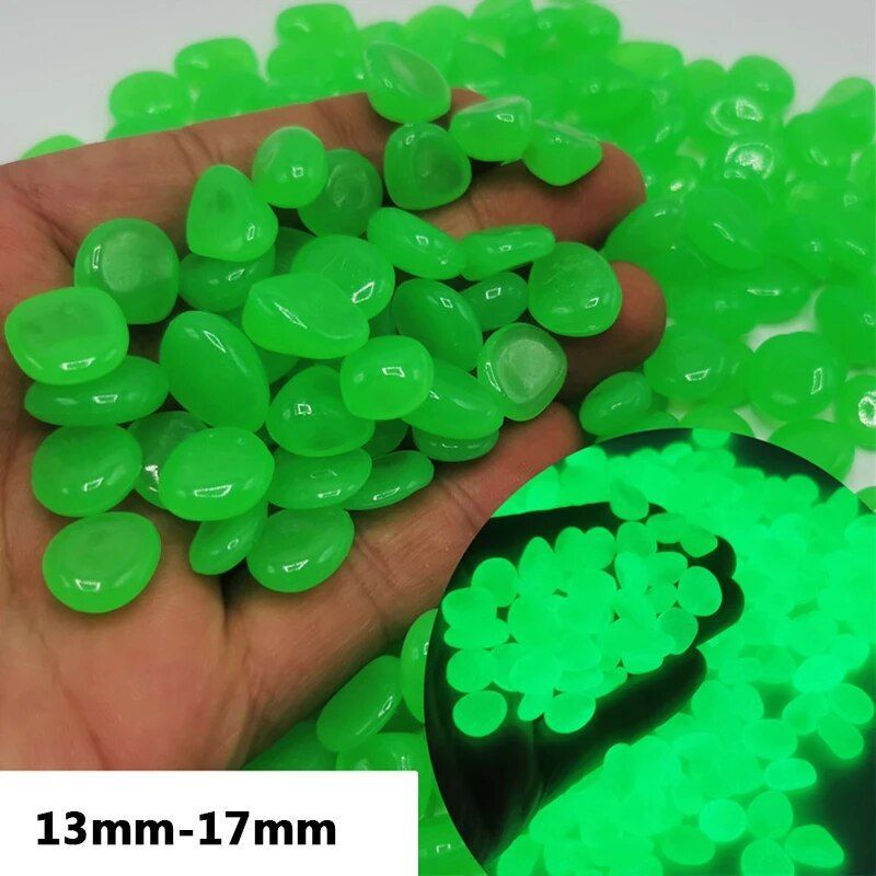 Pierres décoratives lumineuses qui brillent dans le noir,300 pièces/paquet,décor de jardin,galets décoratifs d'extérieur pour Aquarium - Type F-300pcs